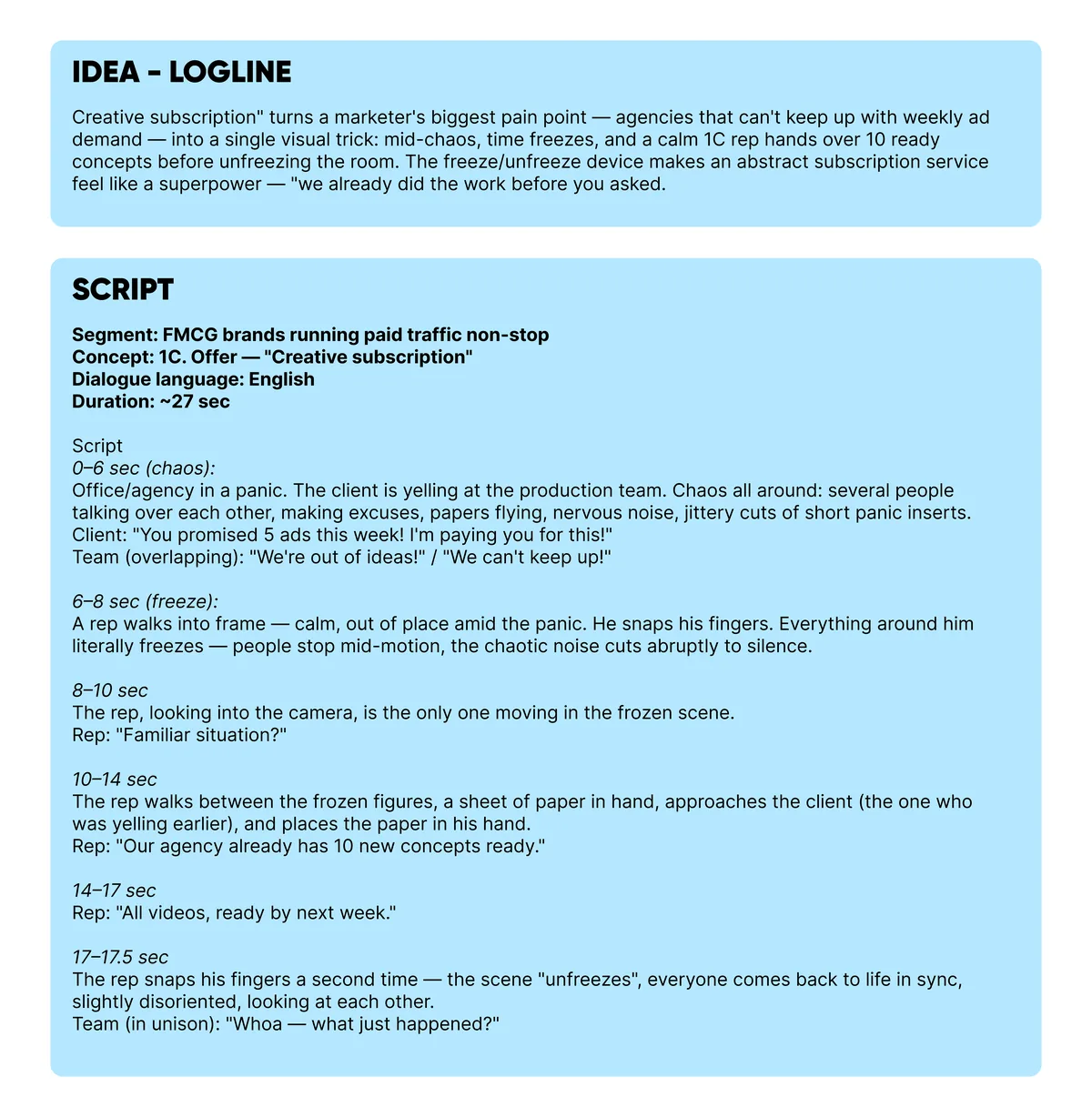 Idea & script